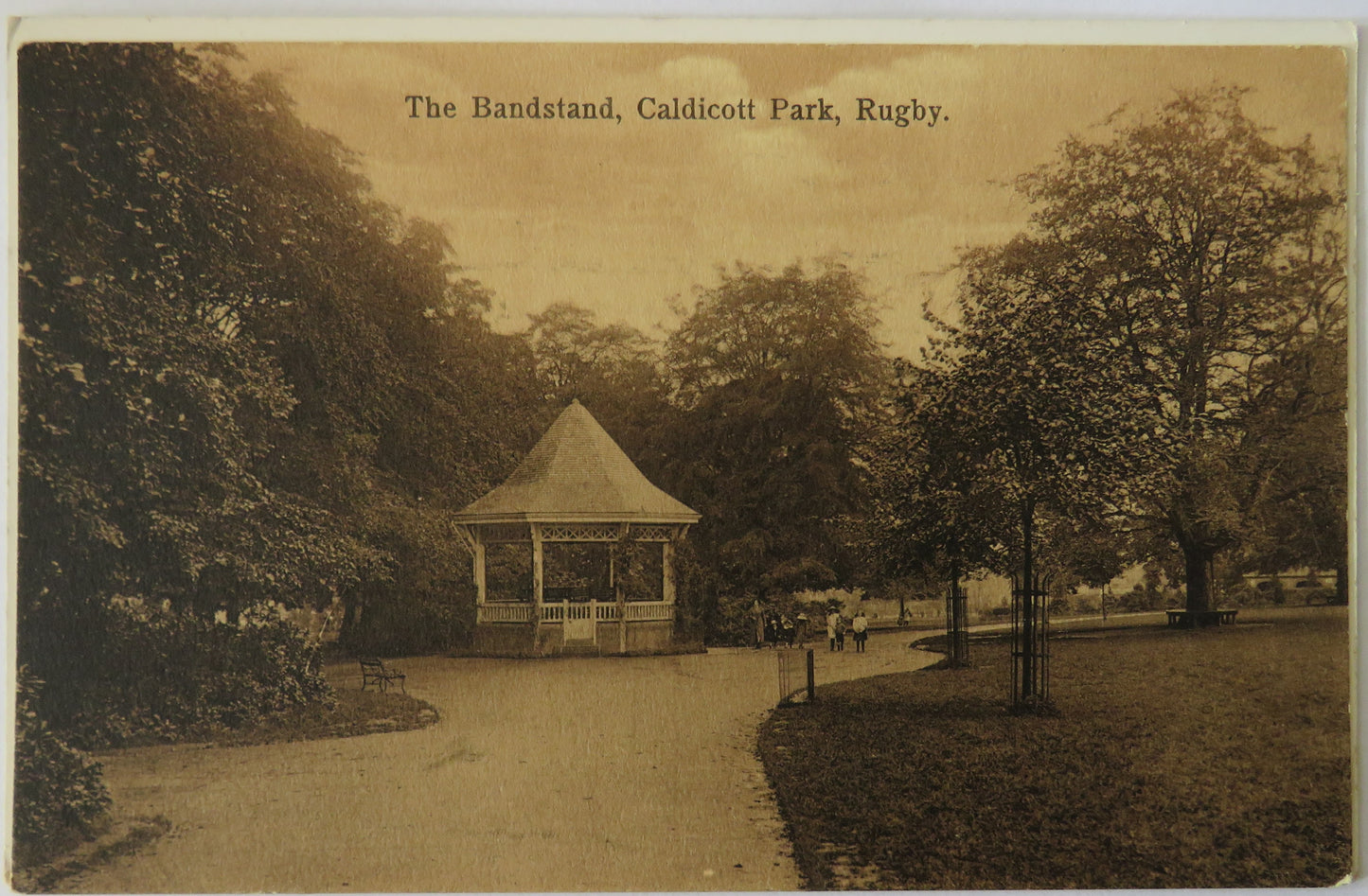 Vintage Postcard of The Bandstand, Caldicott Park, Rugby