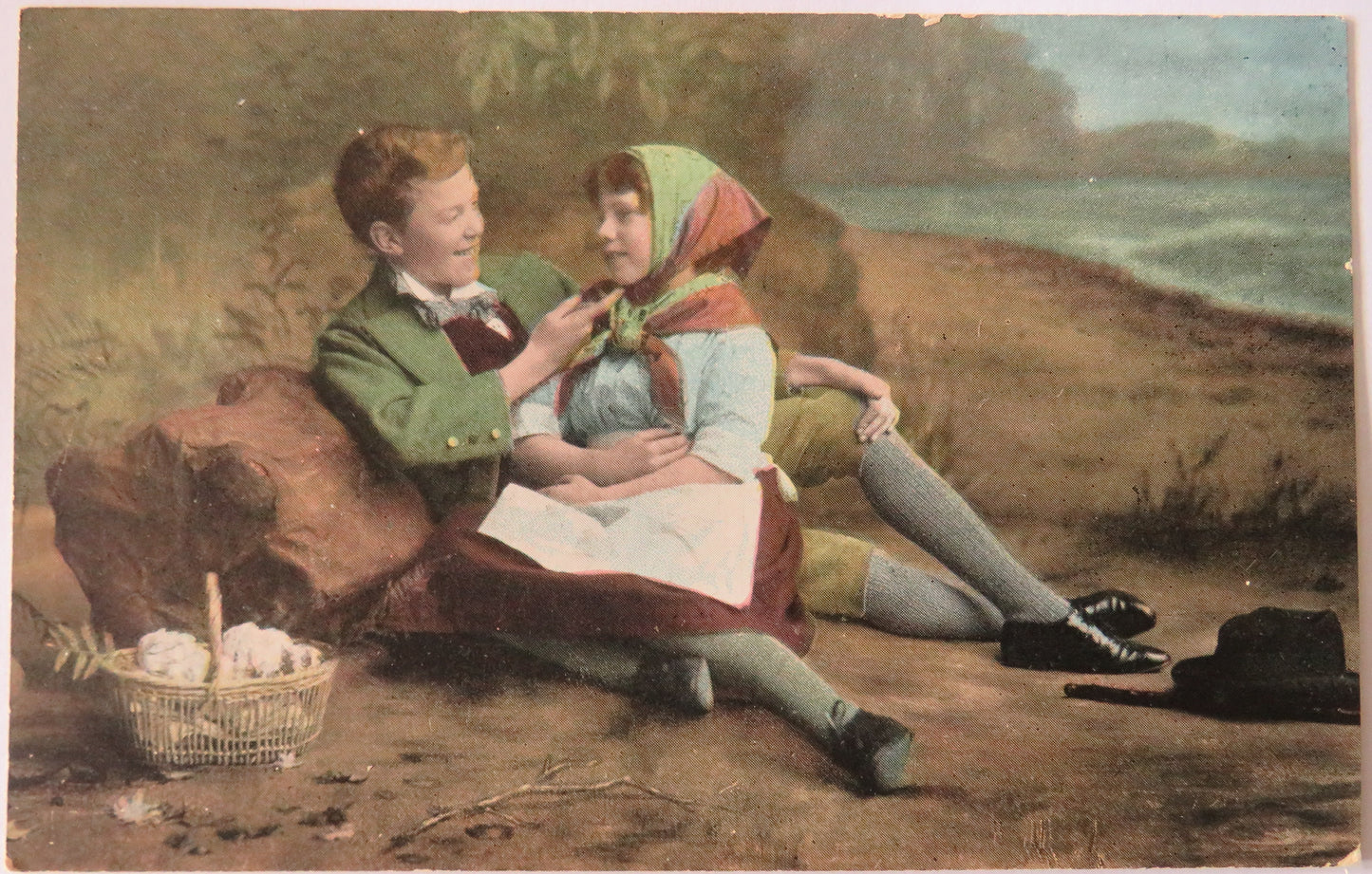 Vintage Postcard of The "National" Series, Boy and Girl