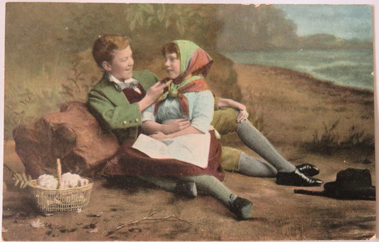 Vintage Postcard of The "National" Series, Boy and Girl