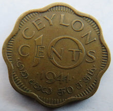 Load image into Gallery viewer, 1944 King George VI Ceylon 10 Cents Coin
