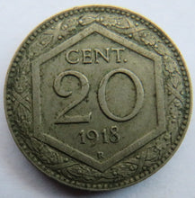 Load image into Gallery viewer, 1918 Italy 20 Centesimi Coin
