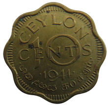 Load image into Gallery viewer, 1944 King George VI Ceylon 10 Cents Coin
