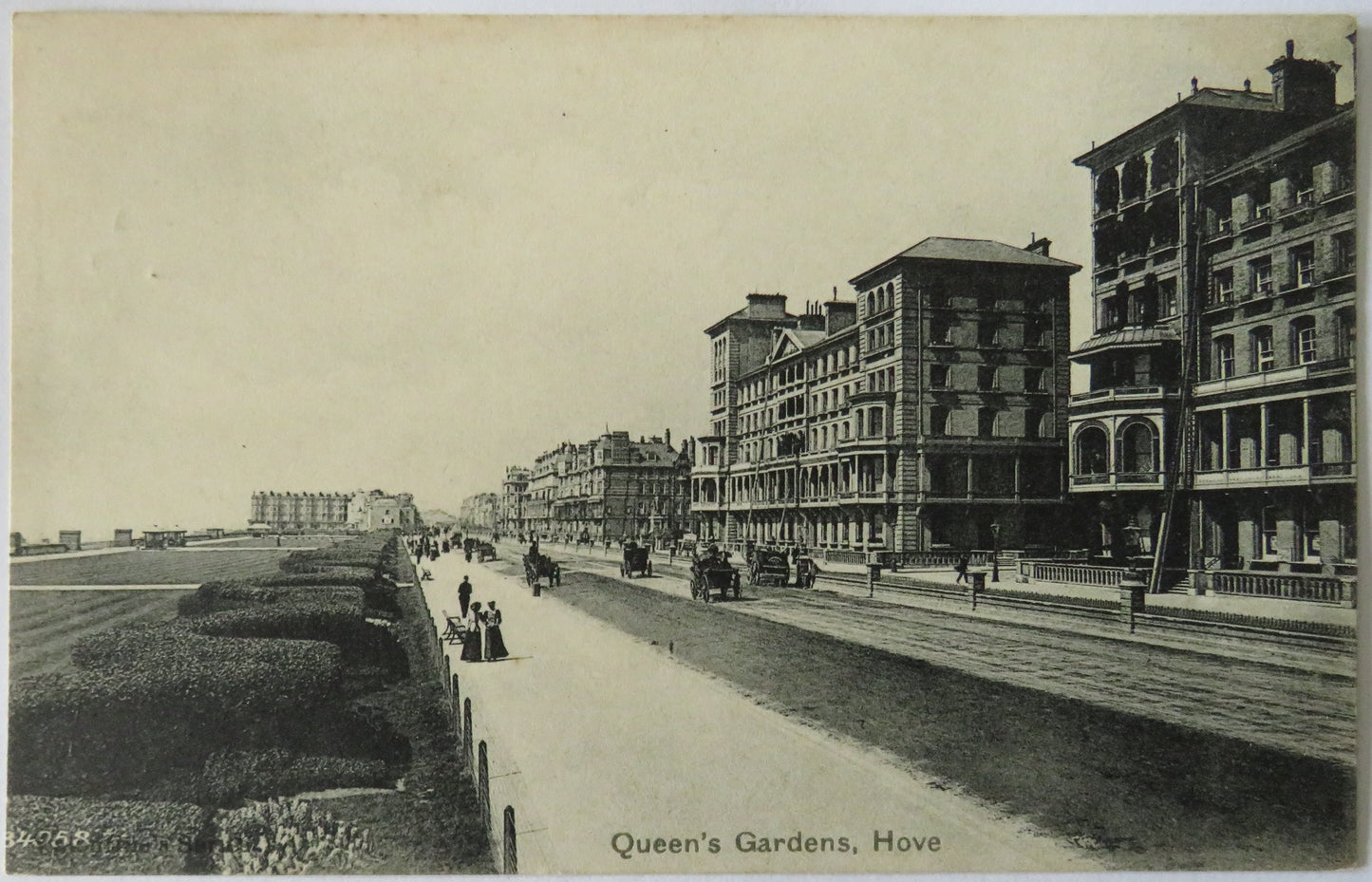 Vintage Postcard of The Queen's Gardens, Hove, 1904