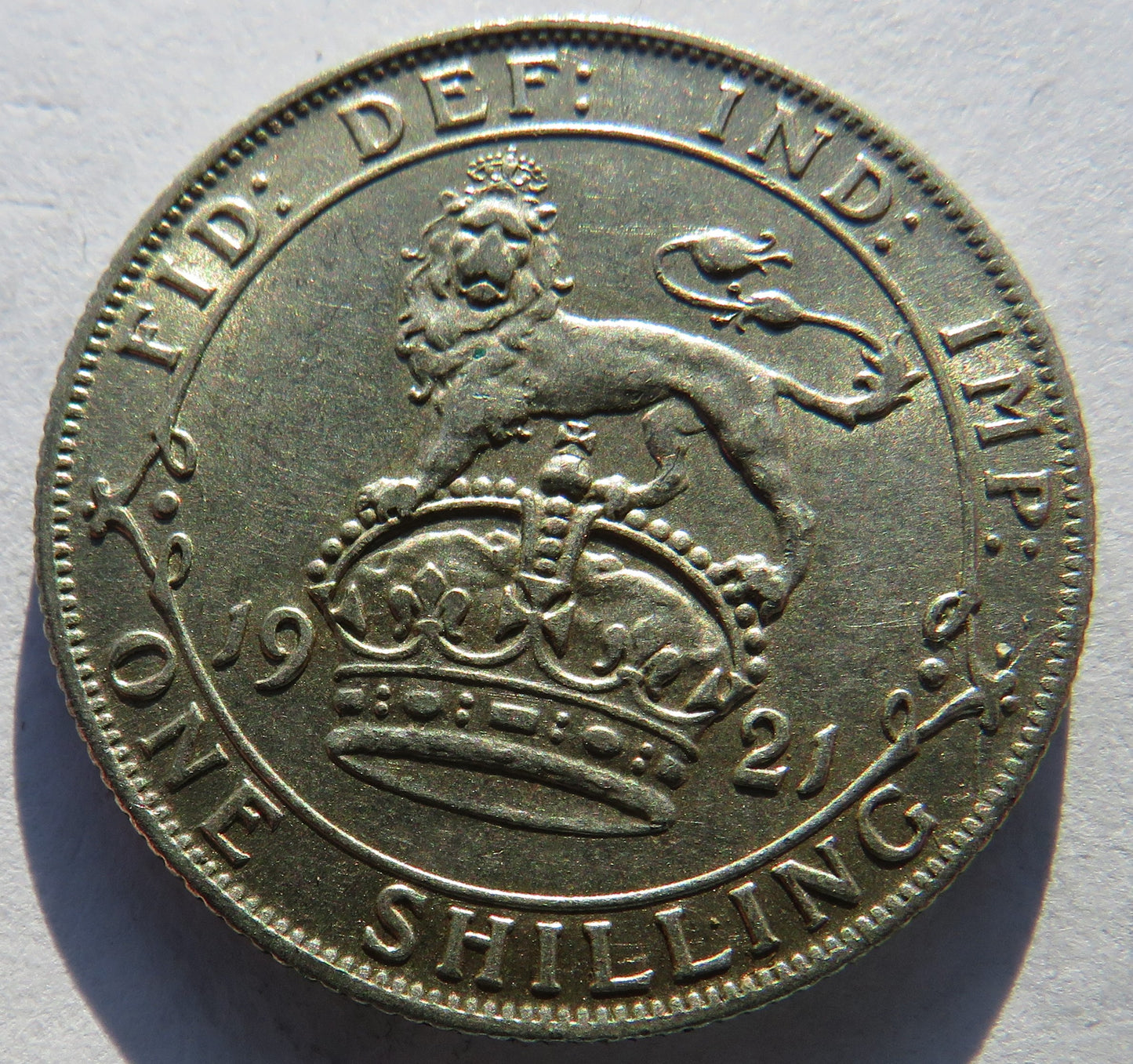 1921 King George V Silver Shilling Coin - Great Britain