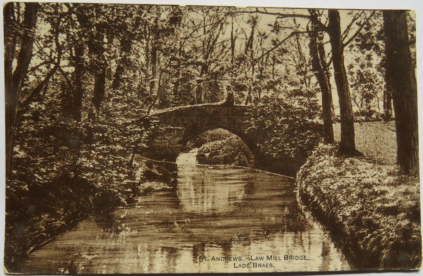 Vintage Postcard of St. Andrews, Law Mill Bridge, Lade Braes