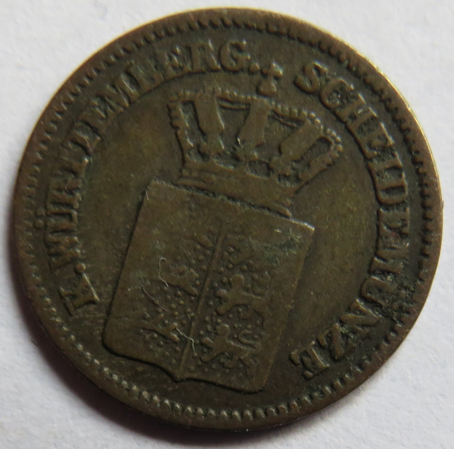 1861 German States Wurttemberg One Kreuzer Coin