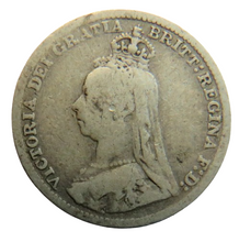 Load image into Gallery viewer, 1893 Queen Victoria Jubilee Head Silver Threepence Coin - Great Britain
