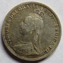 Load image into Gallery viewer, 1891 Queen Victoria Jubilee Head Silver Threepence Coin - Great Britain
