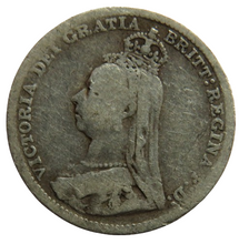 Load image into Gallery viewer, 1893 Queen Victoria Jubilee Head Silver Threepence Coin - Great Britain
