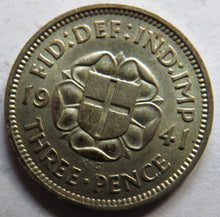 Load image into Gallery viewer, 1941 King George VI Silver Threepence Coin In Higher Grade
