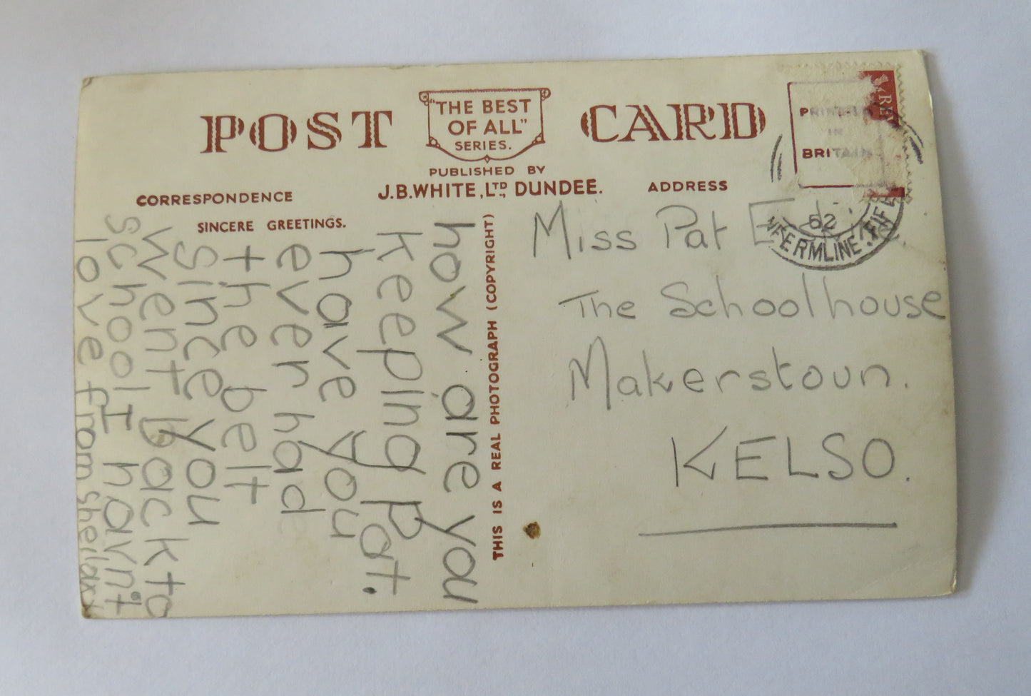 Vintage Postcard of The Palace of Culross, 1952
