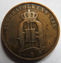 Load image into Gallery viewer, 1885 Sweden 2 Ore Coin
