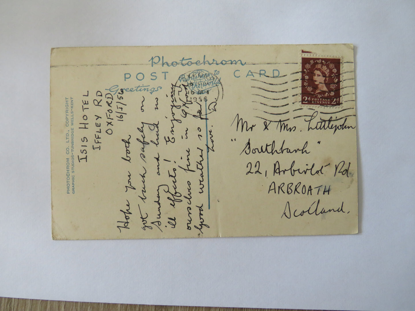 Vintage Postcard of Oxford, Chirst Church Cathedral, 1956