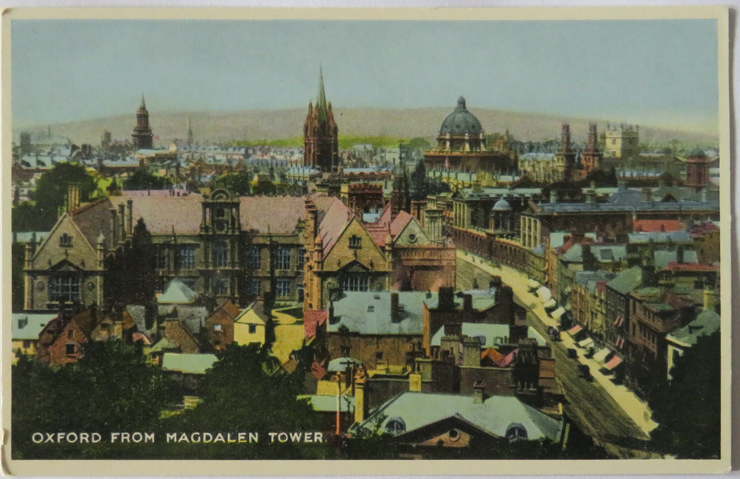 Vintage Postcard of Oxford from Magdalen Tower