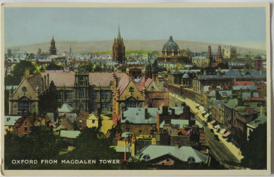 Vintage Postcard of Oxford from Magdalen Tower