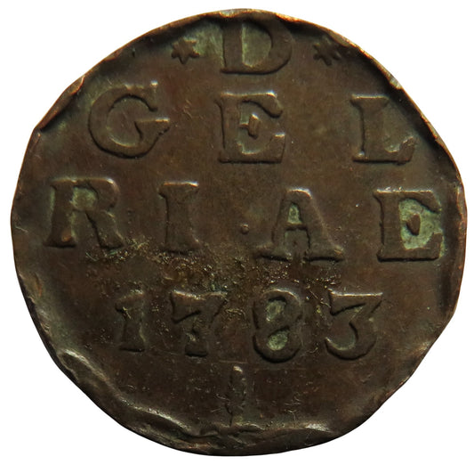 1783 Dutch Province of Gelderland One Duit Coin