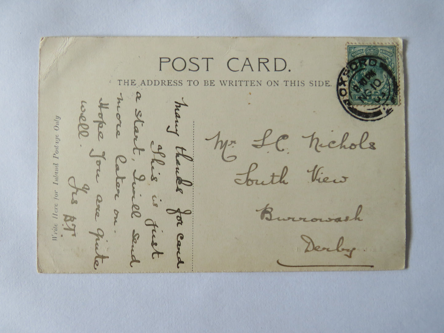 Vintage Postcard of Exeter College, Oxford, Valentines Series