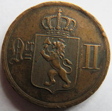 Load image into Gallery viewer, 1891 Norway 2 Ore Coin
