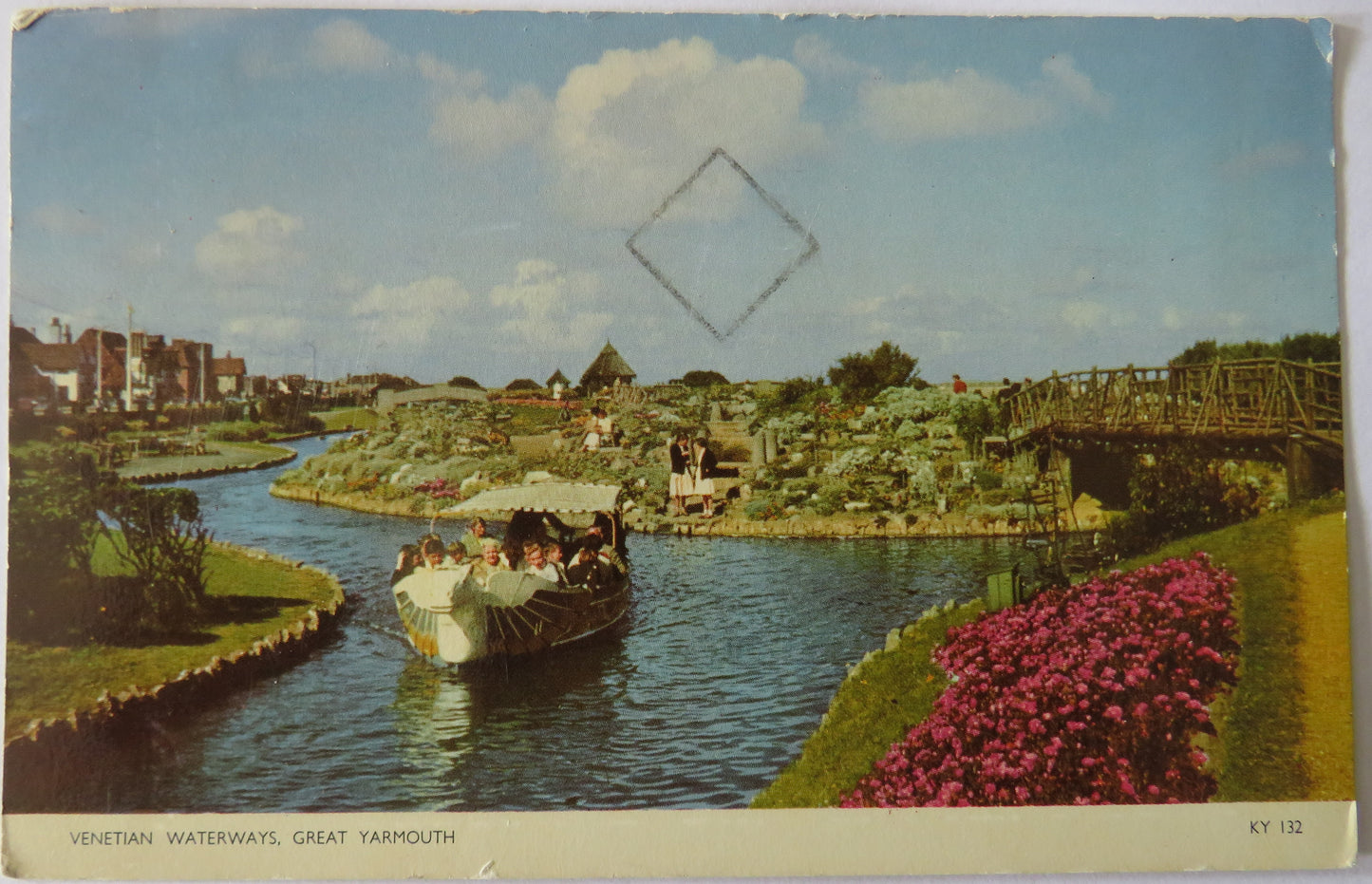 Vintage Postcard of Venetian Waterways, Great Yarmouth, 1963