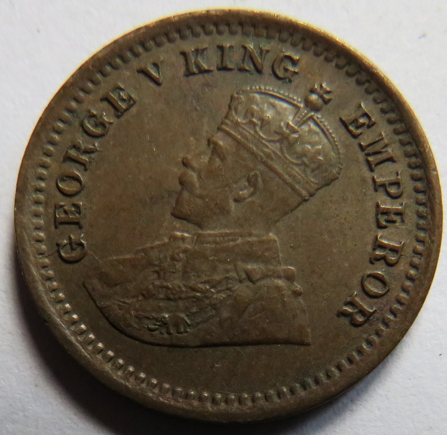 1916 King George V India 1/12th Anna Coin