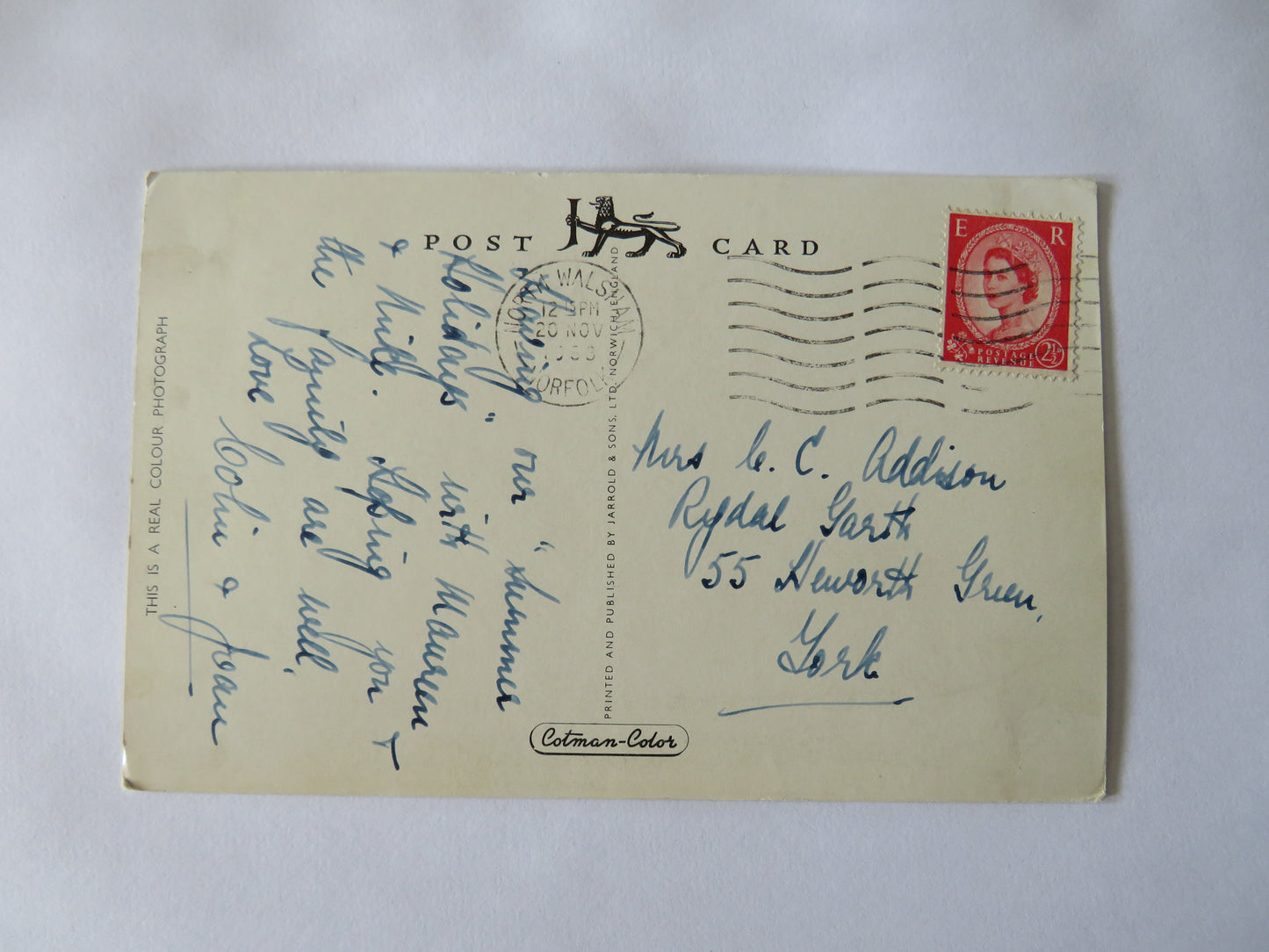 Vintage Postcard of Venetian Waterways, Great Yarmouth, 1963