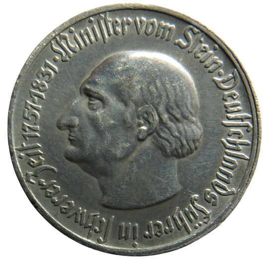 1921 Notgeld Westfalen 50 Pfennig Coin