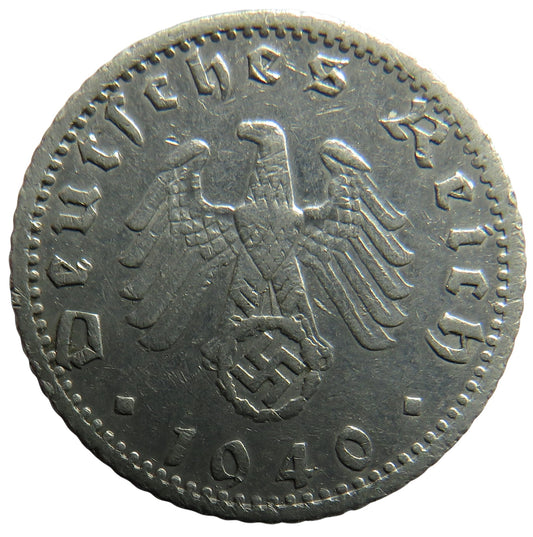 1940-F Germany - Third Reich 50 Reichspfennig Coin