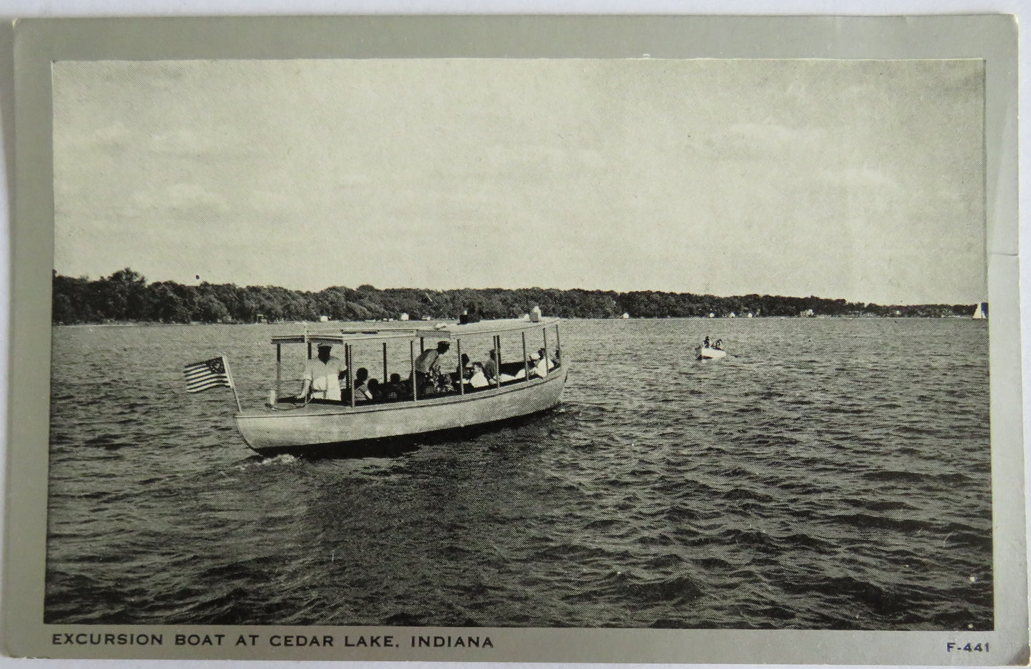 Vintage Postcard of Excursion Boat At Cedar Lake, Indiana