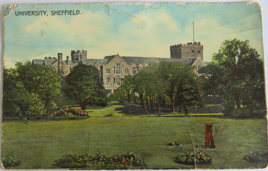 Vintage Postcard of University of Sheffield 1909