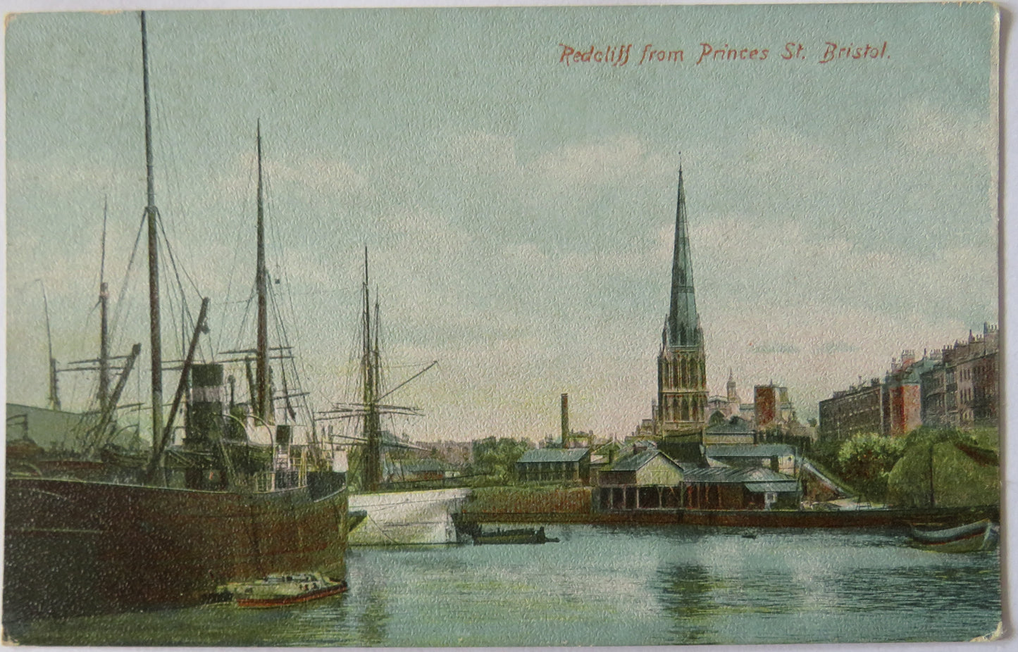 Vintage Postcard of Redcliff from Princes St. Bristol