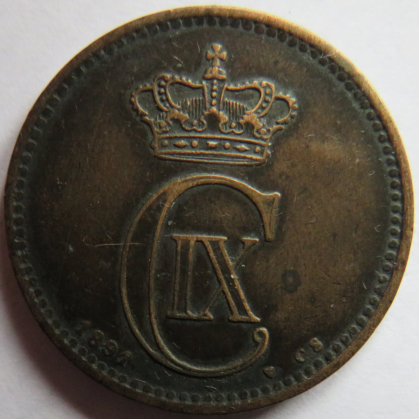 1891 Denmark 5 Ore Coin