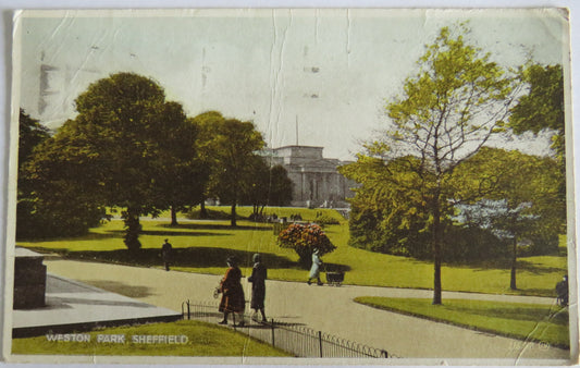 Vintage Postcard Of Weston Park, Sheffield 1937