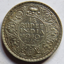 Load image into Gallery viewer, 1940 King George VI India Silver 1/4 Rupee Coin
