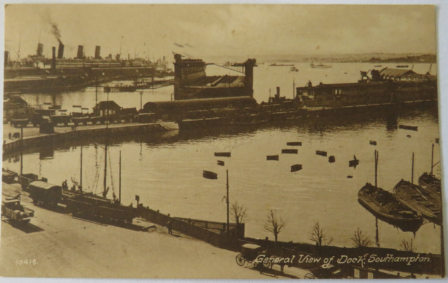 Vintage Postcard of General View of Dock, Southampton