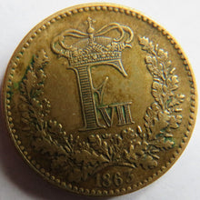 Load image into Gallery viewer, 1863 Denmark One Skilling Rigsmont Coin
