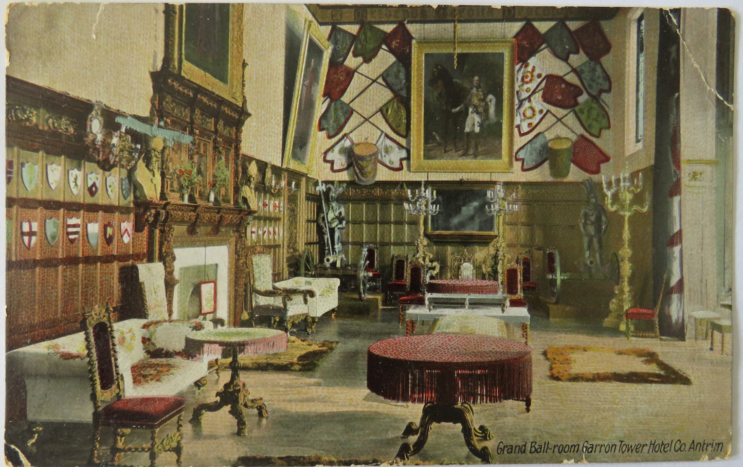 Vintage Postcard of the Grand Ball-room, Garron Tower Hotel, Co. Antrim