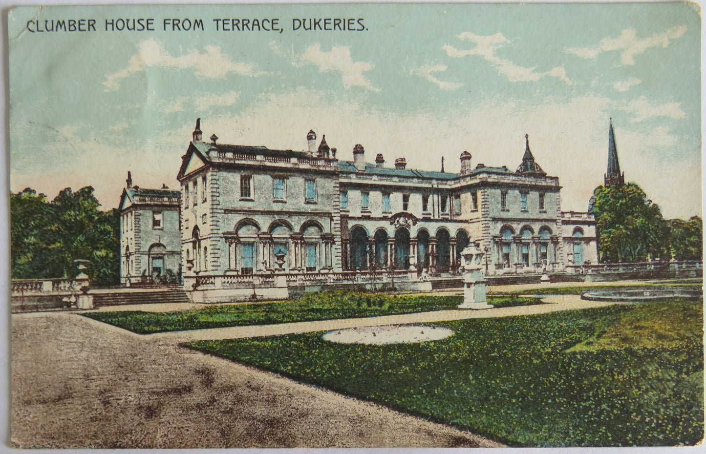 Vintage Postcard Of Clumber House From Terrace, Dukeries