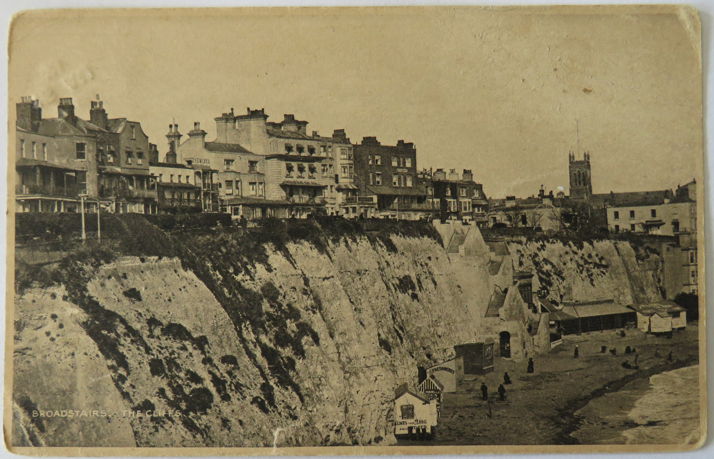 Vintage Postcard of Broadstairs, The Cliffs, 1921