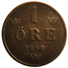 Load image into Gallery viewer, 1898 Sweden One Ore Coin
