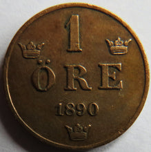 Load image into Gallery viewer, 1890 Sweden One Ore Coin
