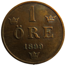 Load image into Gallery viewer, 1899 Sweden One Ore Coin
