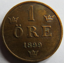 Load image into Gallery viewer, 1899 Sweden One Ore Coin
