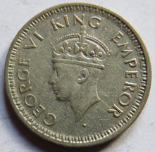 Load image into Gallery viewer, 1943 King George VI India Silver 1/4 Rupee Coin
