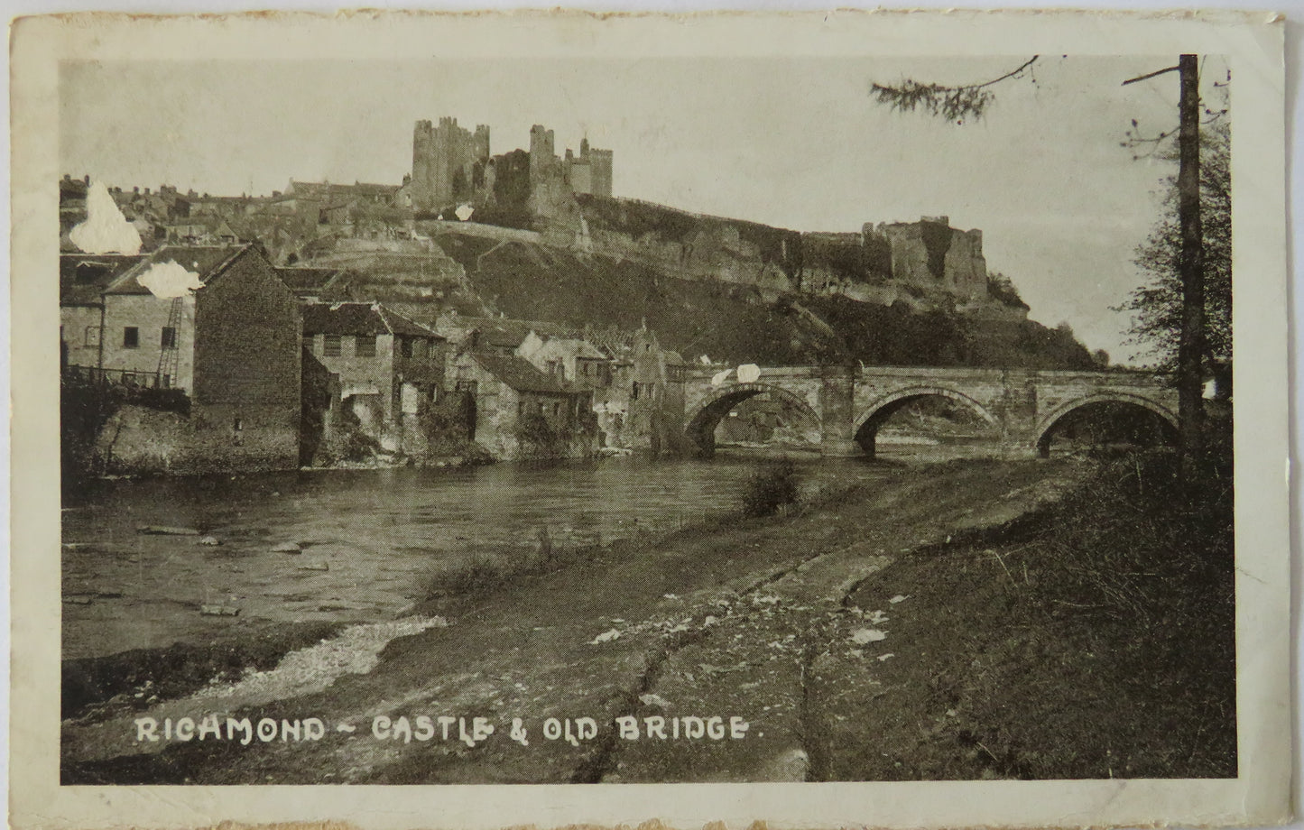 Vintage Postcard of Richmond, Castle & Old Bridge