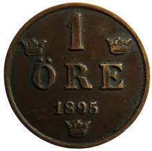 Load image into Gallery viewer, 1895 Sweden One Ore Coin
