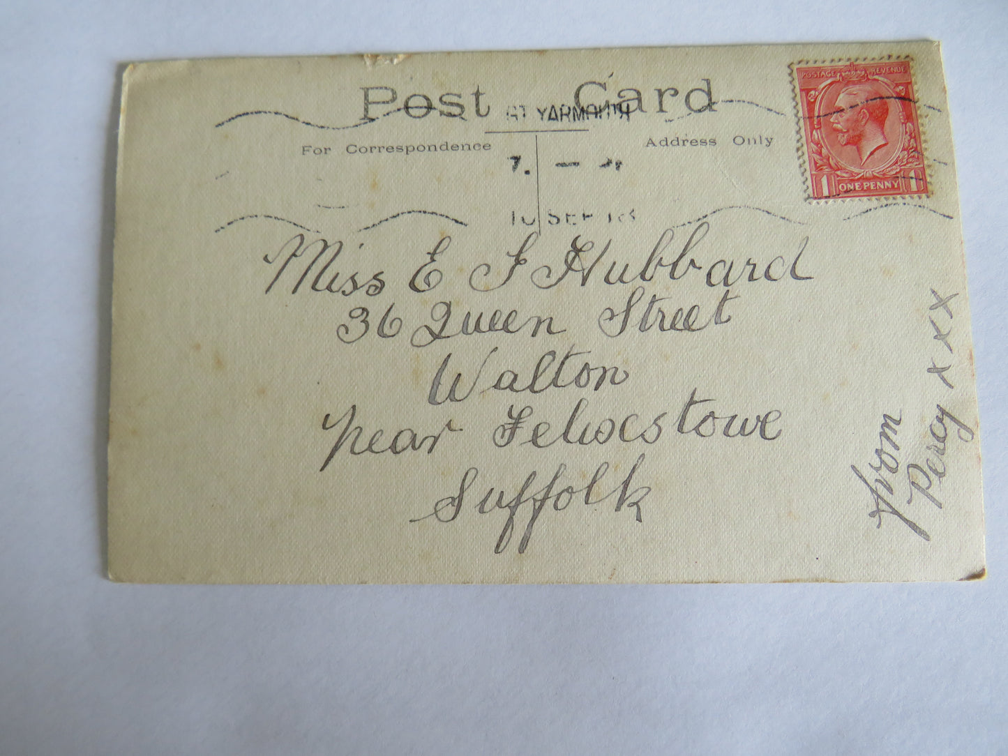 Vintage Postcard of Greetings From Hadleigh 1918
