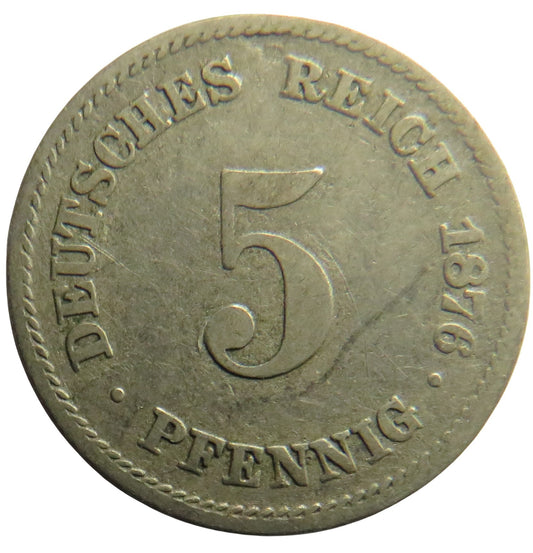 1876-E Germany 5 Pfennig Coin