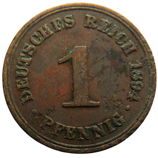 1894-A Germany One Pfennig Coin