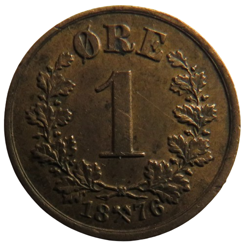 1876 Norway One Ore Coin