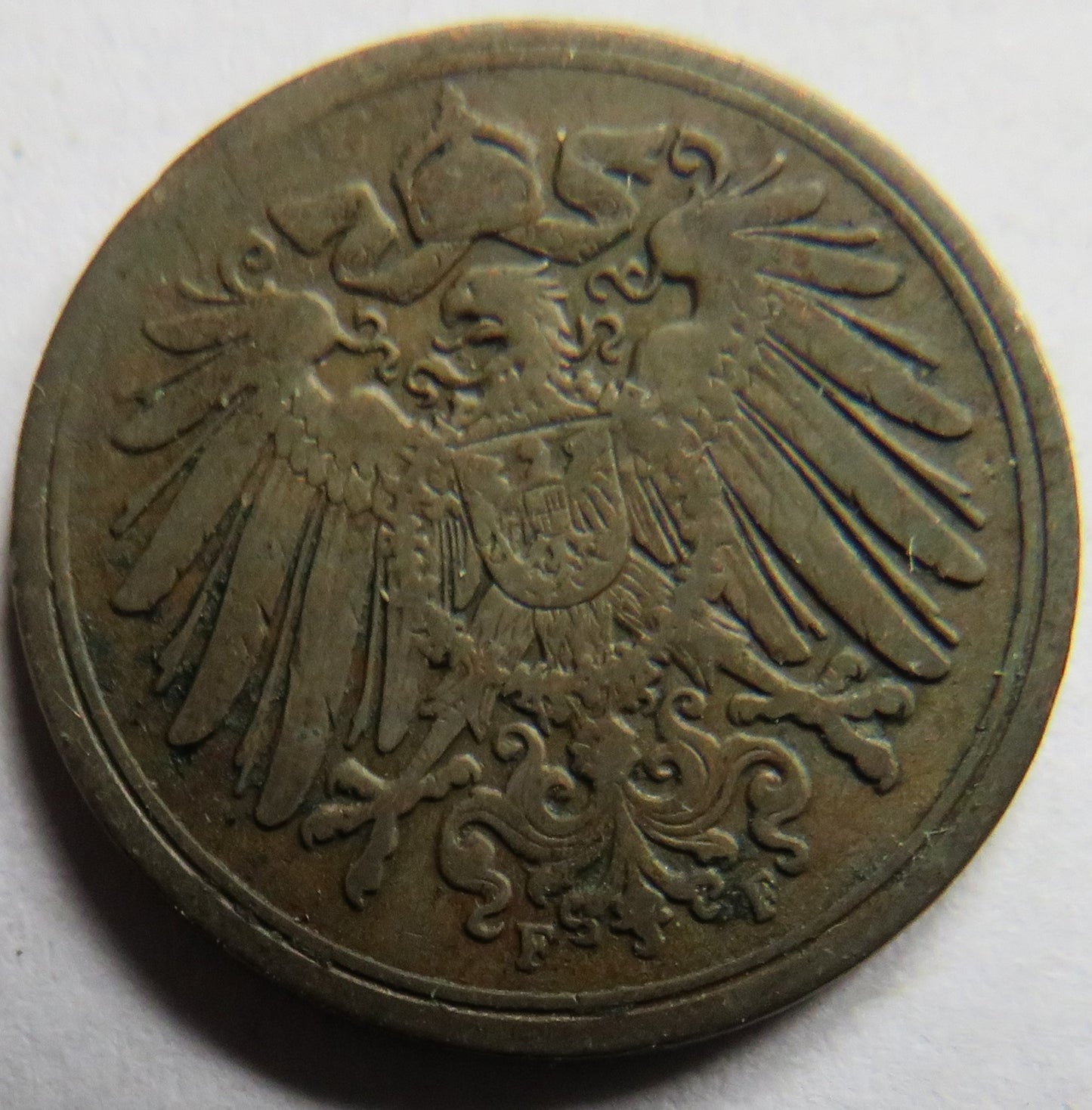 1895-F Germany One Pfennig Coin